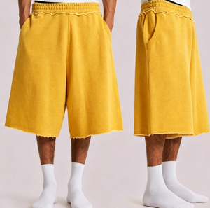 <span class=keywords><strong>Pantaloncini</strong></span> da <span class=keywords><strong>uomo</strong></span> in felpa di <span class=keywords><strong>cotone</strong></span> 100% personalizzati, 460GSM, a vita media, pesanti, ampi, tinta unita, <span class=keywords><strong>taglie</strong></span> <span class=keywords><strong>forti</strong></span>, effetto distressed, stile jogger - Product Image 4