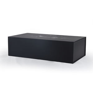Boîte cadeau rigide à rabat magnétique en papier cartonné noir de luxe avec matériaux recyclés, gaufrage et revêtement UV, fabriquée au Vietnam - Product Image 3