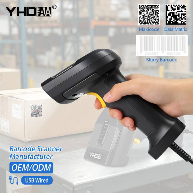 High Resolution ID Passport OCR MRZ Read Industrial Barcode Scanner USB Wired 2D CMOS Handheld Barcode Scanner