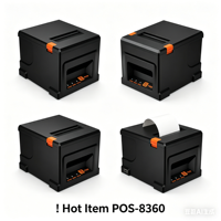 Impresora Térmica de Recibos POS de 80 mm, Impresora Inalámbrica de Facturas para Comercio Minorista, Máquina de Impresión de Facturas de 3 Pulgadas con Cortador Automático 8360