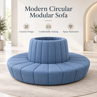 Canapé modulaire rond moderne pour hall commercial, espace public et zone de détente de bureau