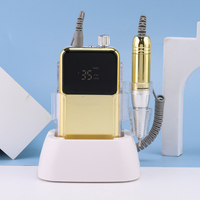 Misbeauty - Perceuse à ongles électrique sans fil rechargeable portable et de bureau 35 000 tr/min avec base de charge et logo personnalisé