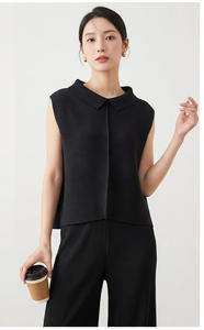 PY 2026 Novedades: Blusa Casual Holgada Ecológica para Mujer, con Cuello Camello, Elegante, con Dobladillo Irregular y Manga Corta, Ropa al por Mayor - Product Image 5