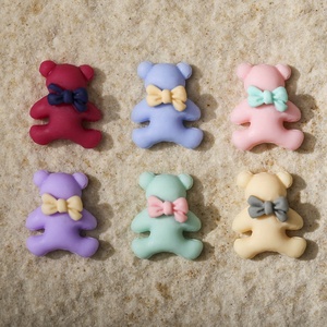 Paso Sico 11,5*13,5mm oso mate <span class=keywords><strong>3D</strong></span> <span class=keywords><strong>con</strong></span> corbata Color caramelo dibujos animados Kawaii resina decoración de <span class=keywords><strong>uñas</strong></span> diseño DIY - Product Image 4