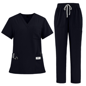 Conjunto de Uniforme Médico Clásico y Cómodo con Cuello en V, Diseño Funcional y Elegante - Product Image 1
