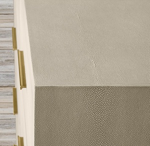 Mrs Woods vàng hiện đại sắt Faux shagreen gỗ sideboard tự chọn Bảng với ba cửa - Product Image 5
