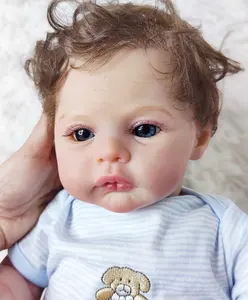 Kit de muñecas ojos parpadeantes pelucas pelo recién nacido algodón cuerpo realista Bebe Reborn Baby Dolls para adopción