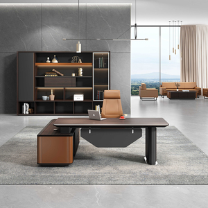 Boss <b>Desk</b> Modern Luxury Executive Office <b>Desk</b> for CEO and President Custom Wood <b>Computer</b> <b>Desk</b> - Product Image 6