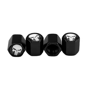 Avec votre LOGO Aluminium Punisher Cache-poussière Roue Pneu Valves Caps Cover 8v1 accepter la personnalisation