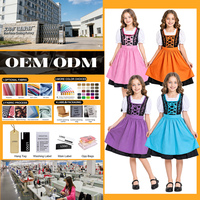 Oktoberfest Kinderkostüm Mädchen Traditionelles Deutsches Fräulein Dirndl Bayerisches Biermädchen-Kostüm Karneval Kinder TV-Film