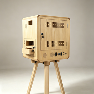 Photomaton modulaire en bois rétro tout-en-un, compatible avec DSLR DNP DS620 DNP <span class=keywords><strong>QW410</strong></span>, kiosque à selfies pour les mariages, les fêtes et les événements - Product Image 2