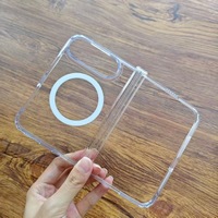 Étui de téléphone magnétique transparent pour iPhone, protection de la charnière, coque de téléphone LZ268