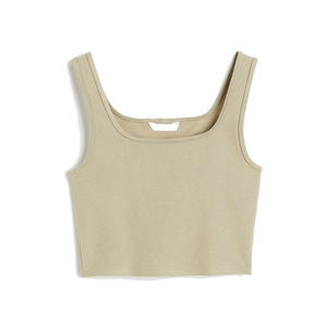 Blusa Corta con Detalle Frontal para Mujer, Diseño Asimétrico con Nudo, Sin Mangas, Estilo Casual de Verano, Tejida - Product Image 1