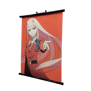 Aangepaste Houten Muur Scroll Anime Canvas Posters Anime Opknoping Scroll