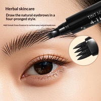 Crayon à sourcils 4 pointes, waterproof, anti-bavures, longue tenue, rehausseur de sourcils, pour des sourcils doux et naturels, maquillage cosmétique