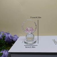 Nouvelle base décorative en verre cristal en forme de fleur de lotus pour ballon de basket, couleur rose, cadeau pour enseignant, fête des mères, voiture, salon, bureau