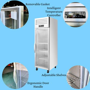 Refrigerador Comercial Profesional para Restaurantes, Acero Inoxidable, Una Puerta de Vidrio Grande, Refrigerador Vertical, Congelador, Precio de Fábrica - Product Image 2