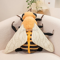 Sac à dos en peluche insecte coccinelle dessin animé drôle et créatif, marron et vert, vente en gros