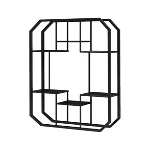 Étagères murales flottantes à 6 niveaux à géométrie moderne Support de pots de jardin pour restaurant à la maison le plus vendu pour la décoration du salon en métal - Product Image 1