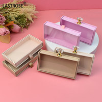 Boîte à tiroir en papier pour cils, petit emballage de luxe, étiquette privée, boîte rectangulaire vide pour faux cils en vison, étui à cils
