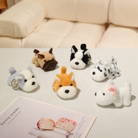 Pendentif de sac en peluche en forme de chiot réaliste, mignon et longue fourrure
