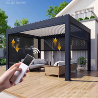 Pergola motorisée intelligente de la série Oscar, toit à lamelles en aluminium imperméable, gazebo pour jardin extérieur, patio, piscine