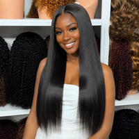 Perruque Lace 2x6 Vietnamienne Double Drawn, Cheveux Humains Vierge Remy Lisses Comme des Baguettes, Sans Colle, Nœuds Blanchis, 20 Pouces, Couleur Naturelle 2*6