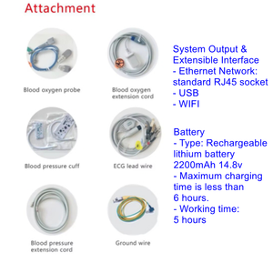 Moniteur patient vétérinaire professionnel DERRY, durable et intelligent, équipement de surveillance des signes <span class=keywords><strong>vitaux</strong></span>, certifié ISO13485, garantie de 3 ans - Product Image 5