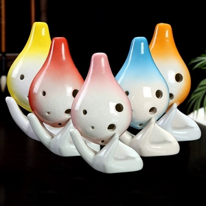 Mini ocarina en céramique à 6 trous, design goutte d'eau, glaçure effet craquelé, instrument à vent, cadeau musical éducatif pour débutants - Product Image 6