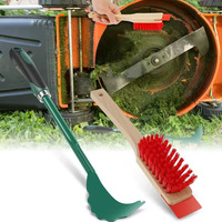 Outil de nettoyage de lame de tondeuse à gazon en fer, kit grattoir de jardin robuste avec brosse, outil de nettoyage de tondeuse