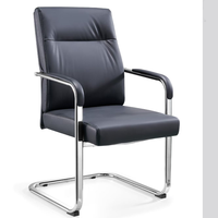 Chaise de bureau contemporaine et moderne noire, confortable, avec appui-tête fixe, dossier solide, design cantilever, pour conférence et visiteurs