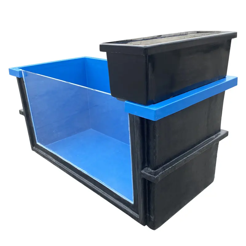 Cheap prices aquaculture industry farm around circular frp fiberglass rectangular pool fish aquarium big raising tank