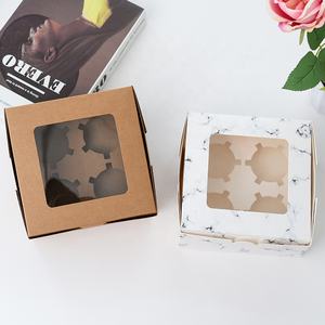 Carpetas con agujeros, caja para cupcakes de panadería, caja para pasteles de papel, cajas para cupcakes de cartón transparente, 12 y 6 cajas Para cupcakes personalizadas - Product Image 2