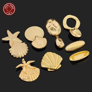 Botones Metálicos con Vástago, Botones Personalizados con Formas Irregulares, Logotipo Grabado, Botón Dorado para Ropa - Product Image 1