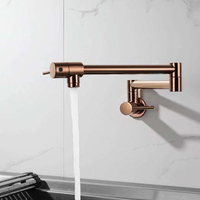Robinet mural de cuisine repliable, pour remplissage de Pot en or Rose