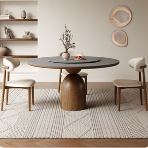 Nordic Style <b>Solid</b> <b>Wood</b> <b>Round</b> <b>Dining</b> <b>Table</b> And Chair Set 4 Piece Durable Framework Structure <b>Dining</b> Room Set - Product Image 1