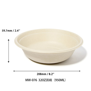 Duy nhất-sử dụng tùy chỉnh dùng một lần bã mía giấy bát trước bữa ăn chuẩn bị bát sinh thái thân thiện súp tùy chỉnh xách tay container - Product Image 4