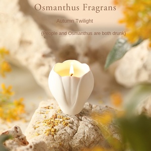 Newlywed sinh nhật ngày Valentine món quà thân thiện với môi handmade đậu nành sáp hoa hình dạng gốm Jar sang trọng hương liệu nến 100% - Product Image 1