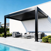 Pergola bioclimatique en aluminium avec lames orientables, réglable, électrique, pour jardin extérieur, imperméable, gazebo, balcon