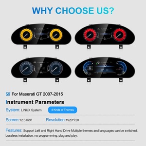 Navihua 12.3" <b>Car</b> Digital Cluster Auto LCD Dashboard <b>Speedometer</b> Virtual Cockpit Plug and Play <b>for</b> Maserati GT 2007 2015 - Product Image 6