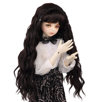 Perruque synthétique de poupées, longue et brune, en fibre haute température, accessoires pour BJD doll 13