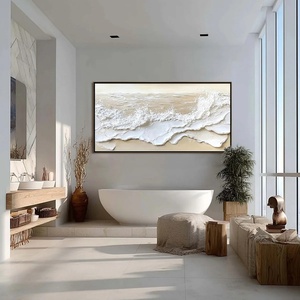 Pintura al Óleo Personalizada, Arte de Pared Texturizado Minimalista de Playa, Pintura Abstracta en Lienzo, Decoración de Pared Hecha a Mano para Sala de Estar o Pasillo - Product Image 3