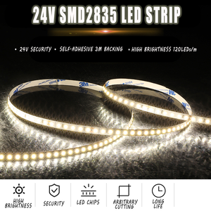 Bande LED SMD 2835 12V, 120 LED/m, découpable toutes les 10 cm, blanc chaud, IP20, 8 mm, 10 mm, flexible pour intérieur, maison, armoire - Product Image 5