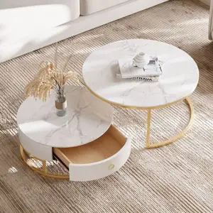 Luxus moderner runder Marmor-Coffee-Tisch nordisch Aufzug oben Lobby oval Beton-Coffee-Beistelltisch benutzerdefiniertes Design einfache Möbel