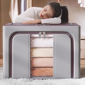 Caja de Almacenamiento Plegable de Tela Lavable Personalizada al por Mayor con 2 Ventanas para Organizar el Armario del Dormitorio - Product Image 4