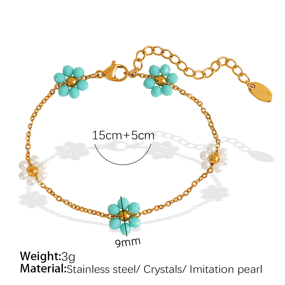 Pulsera de oro con piedra azul SL73