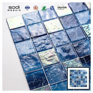 Phong cách Châu Âu khách sạn tắm spa tắm ngoài trời pha lê sáng trộn màu xanh óng ánh màu xanh lá cây sàn gạch ThủY Tinh Hồ bơi khảm - Product Image 2