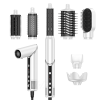 Estilizador de cabello plegable 8 en 1 de alta velocidad, pantalla LCD, cepillo de aire caliente para rizos, 110000 Rpm