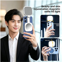 Lampe LED magnétique pliable avec miroir de maquillage pour selfie, 3 températures de couleur, accessoires pour téléphone pour vlog en direct et photographie