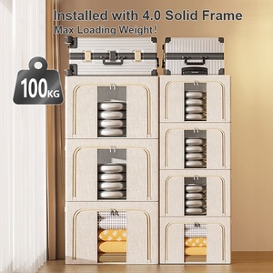 Große Aufbewahrungstasche für Bettdecken und Leinen mit Klarsichtfenster, faltbarer Organizer für Garage, Bettwäsche, Decken und Kleidung - Product Image 5